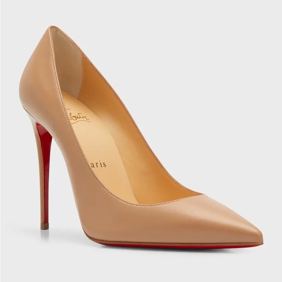 New Size 42 Christian Louboutin Kate 100 Nappa Nude Leather Heels - Picture 1 of 10